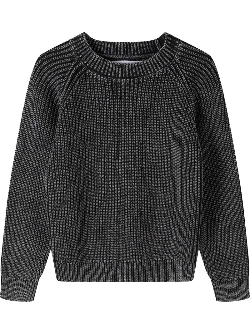 Sweat manches raglan motif/style délavé à l´acide - minoti Noir - Kiabi