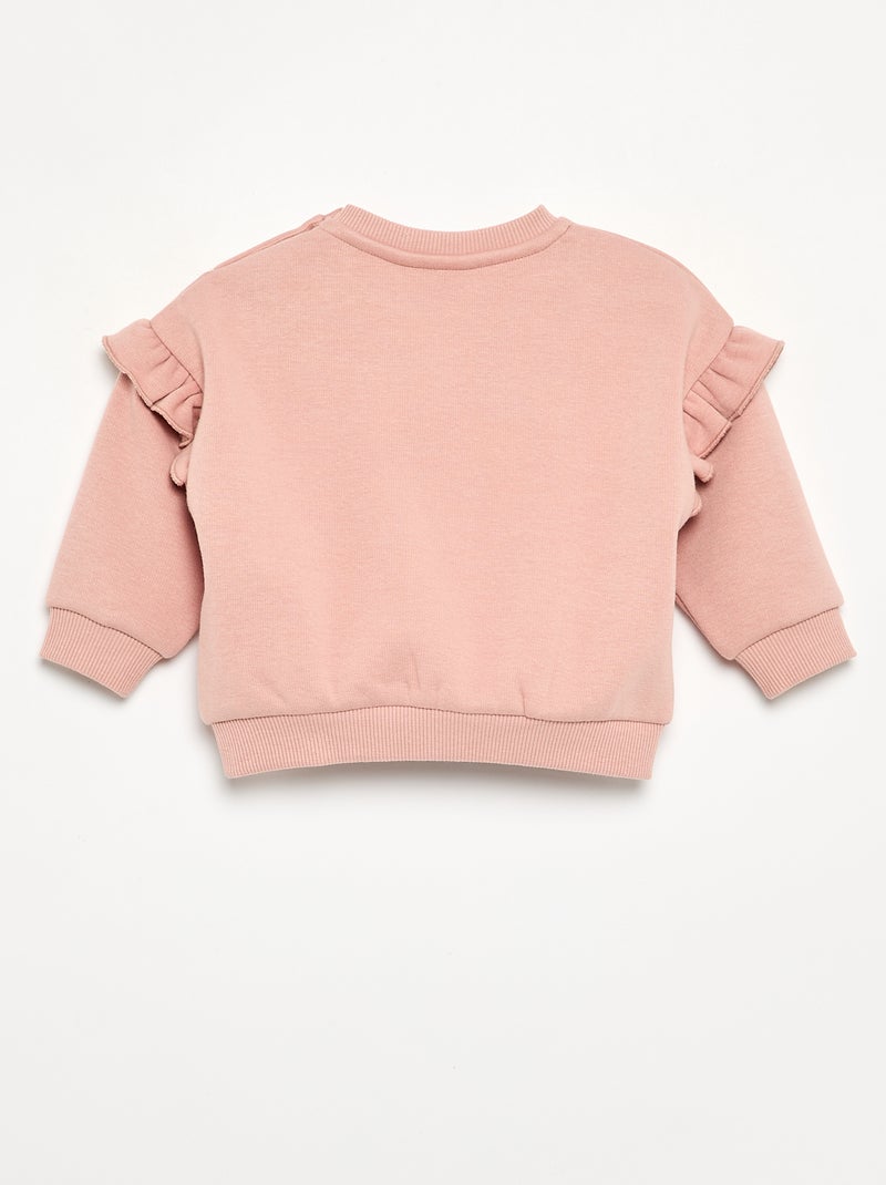 Sweat 'Marie' 'Disney' avec volants aux épaules Rose - Kiabi