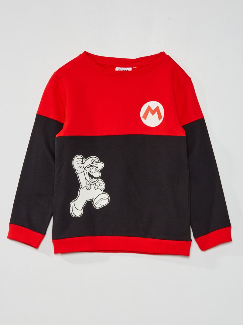 Sweat 'Mario' esprit colorblock Rouge - Kiabi