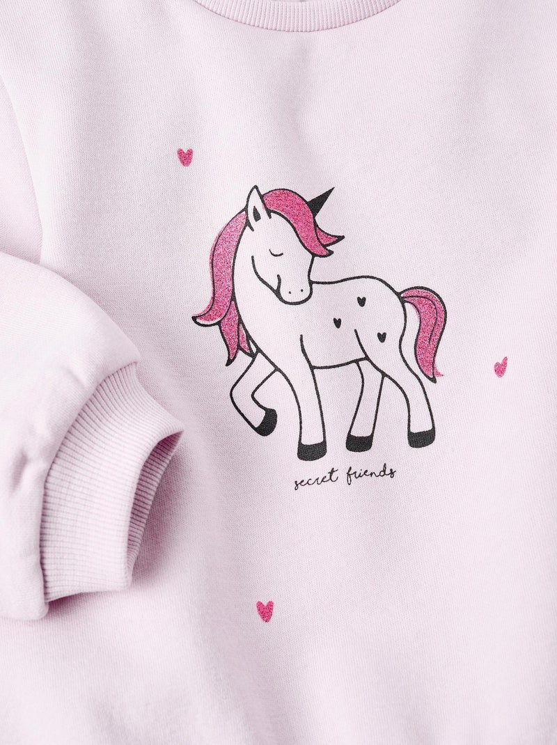 Sweat matelassé, à motifs NEW YORK Mauve - Kiabi