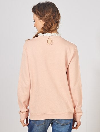 Sweat maternité col dentelle - Kiabi