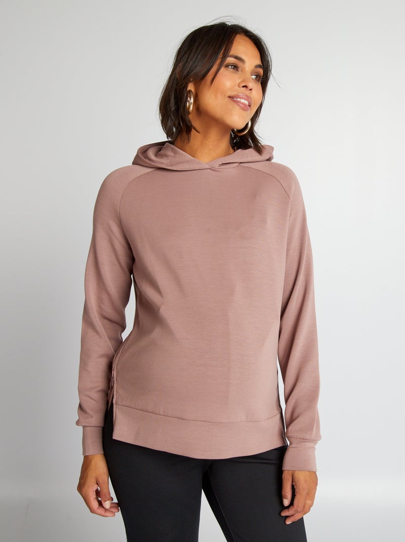 Sweat maternité et allaitement à capuche Violet - Kiabi