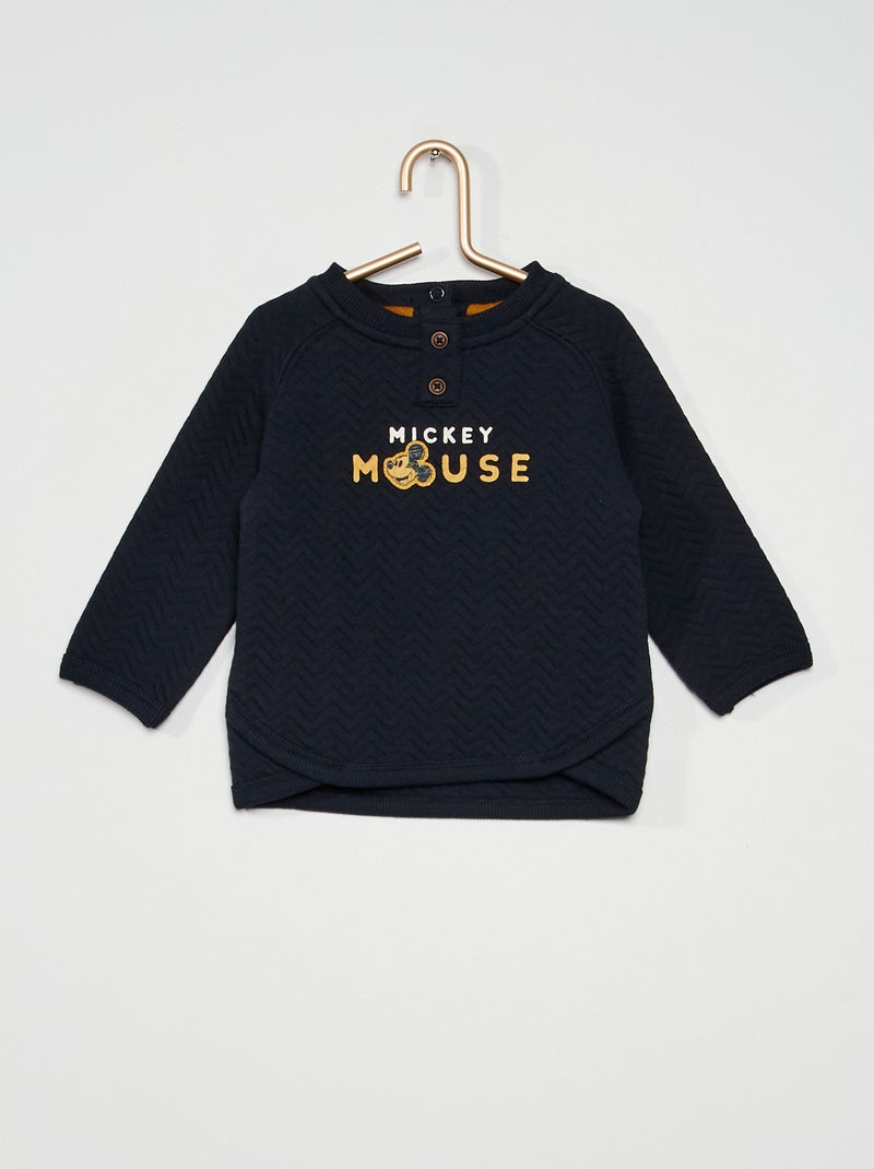 Sweat 'Mickey' en maille jacquard bleu - Kiabi