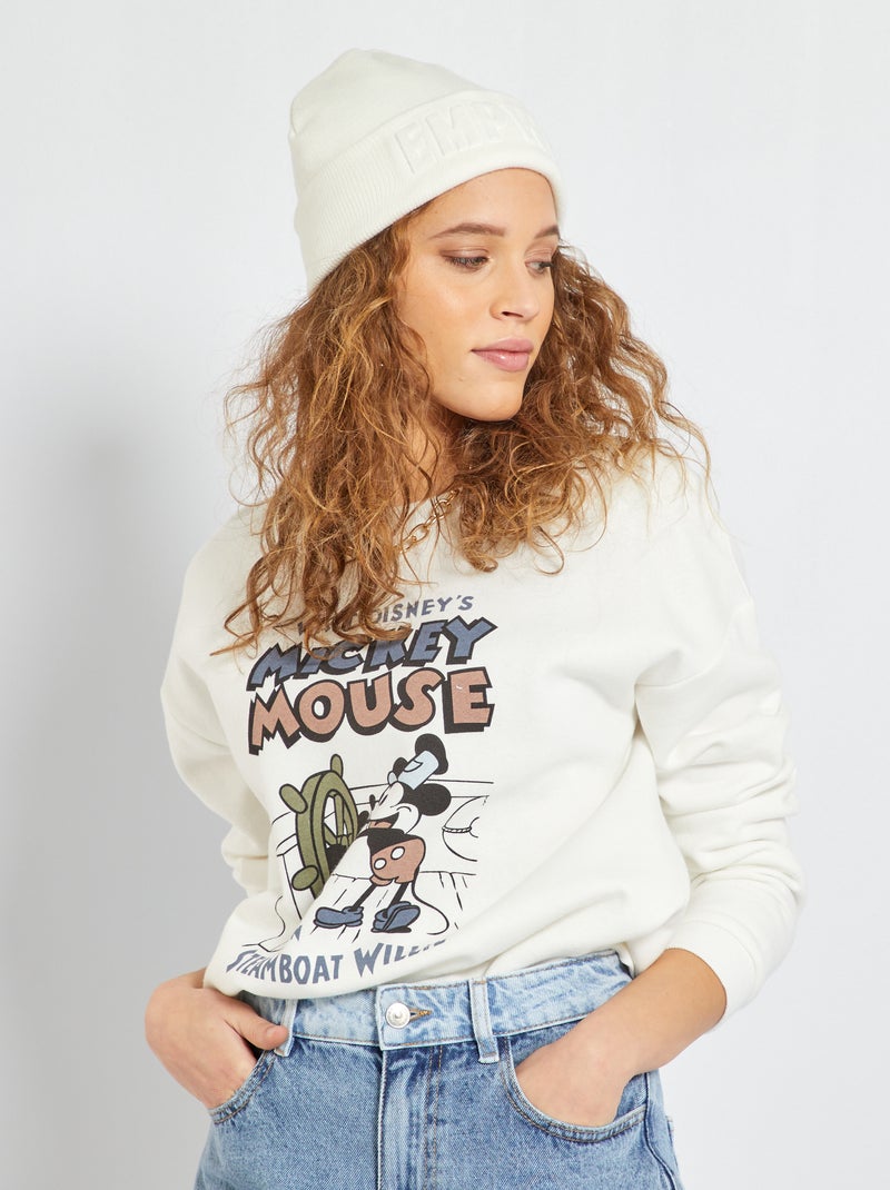 Sweat 'Mickey' vintage blanc cassé Mickey marin - Kiabi