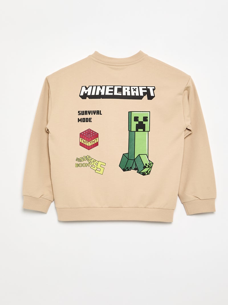 Sweat 'Minecraft' à manches longues Beige - Kiabi