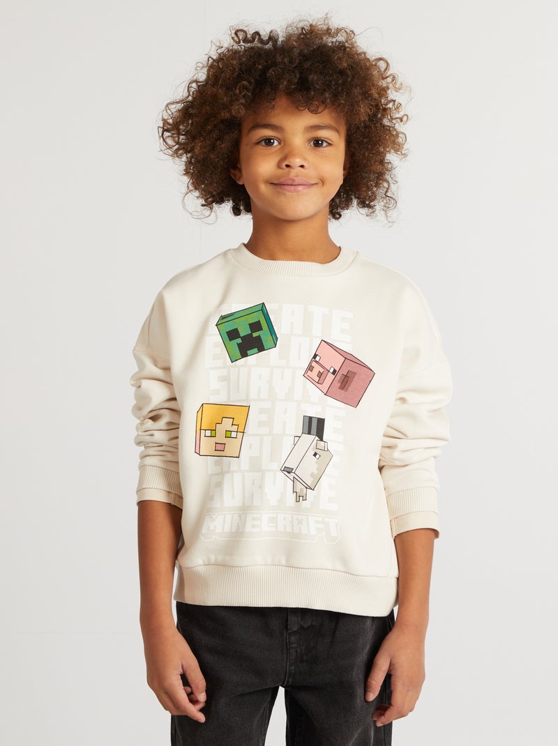 Sweat 'Minecraft' blanc - Kiabi