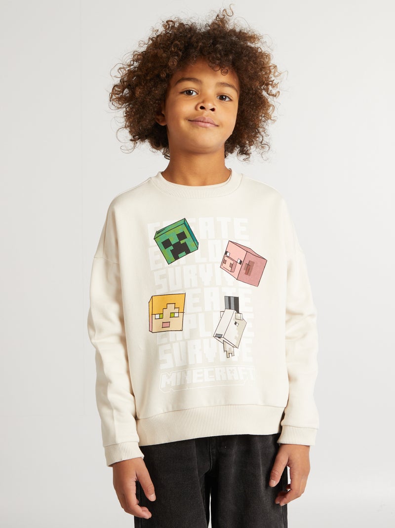 Sweat 'Minecraft' blanc - Kiabi