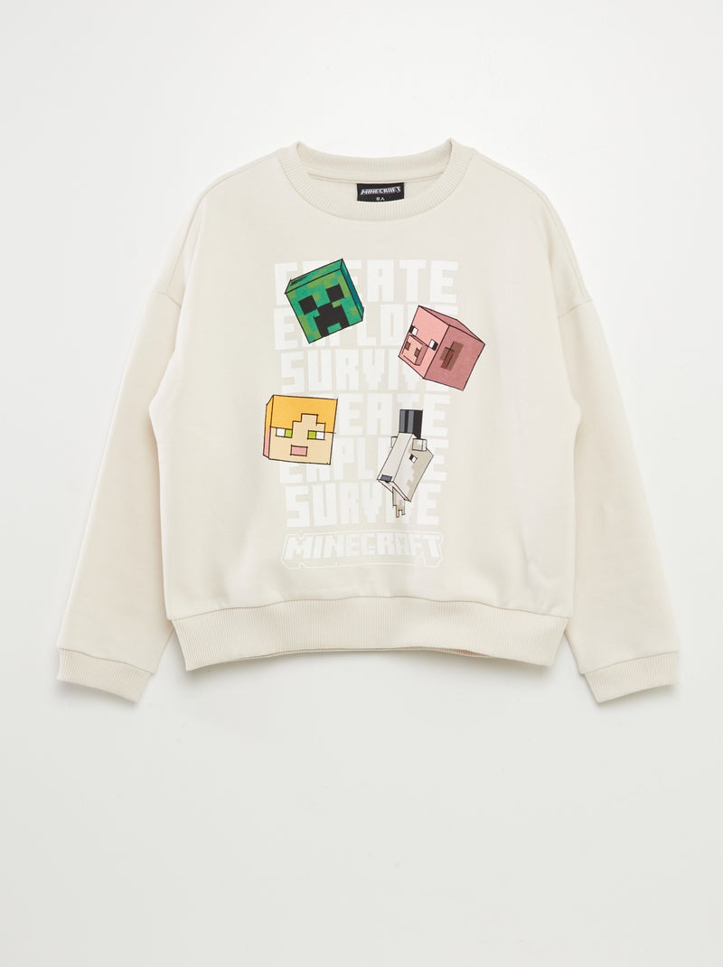 Sweat 'Minecraft' blanc - Kiabi