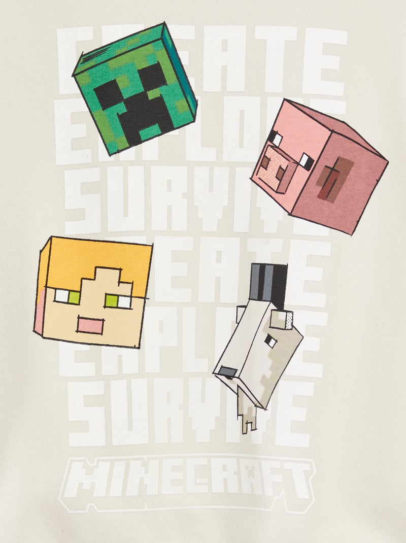 Sweat 'Minecraft' blanc - Kiabi