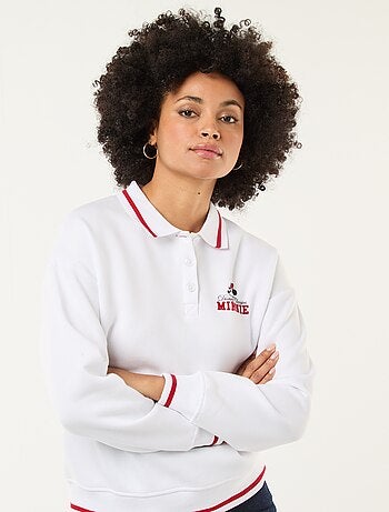 Sweat 'Minnie' 'Disney' avec col polo boutonné