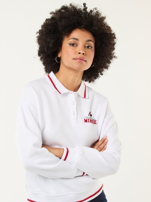 Sweat 'Minnie' 'Disney' avec col polo boutonné - Kiabi Sweat 'Minnie' 'Disney' avec col polo boutonné - Kiabi