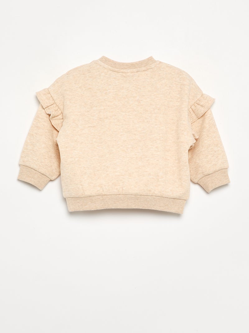 Sweat 'Minnie' 'Disney' avec volants aux épaules Beige - Kiabi
