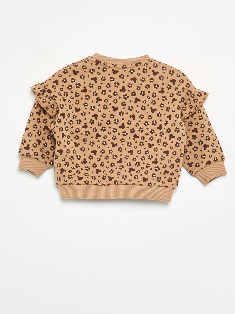 Sweat 'Minnie' 'Disney' avec volants aux épaules Beige - Kiabi