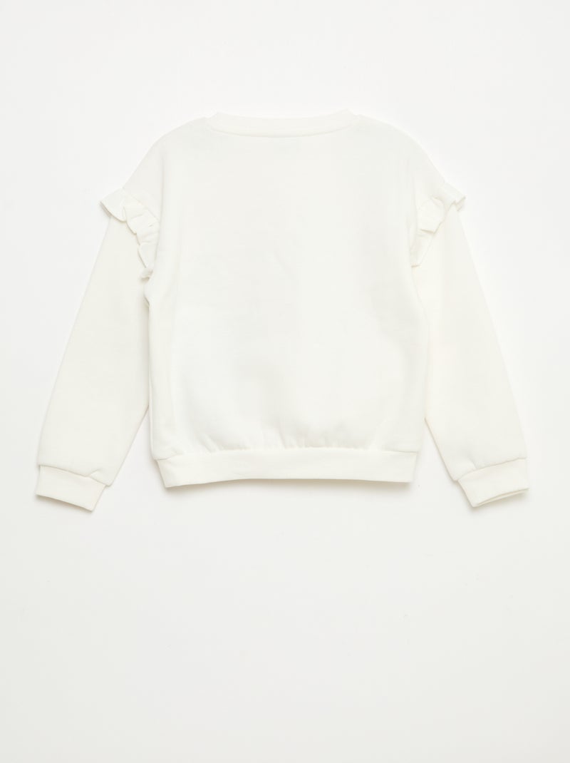 Sweat 'Minnie' 'Disney' avec volants aux manches Blanc - Kiabi