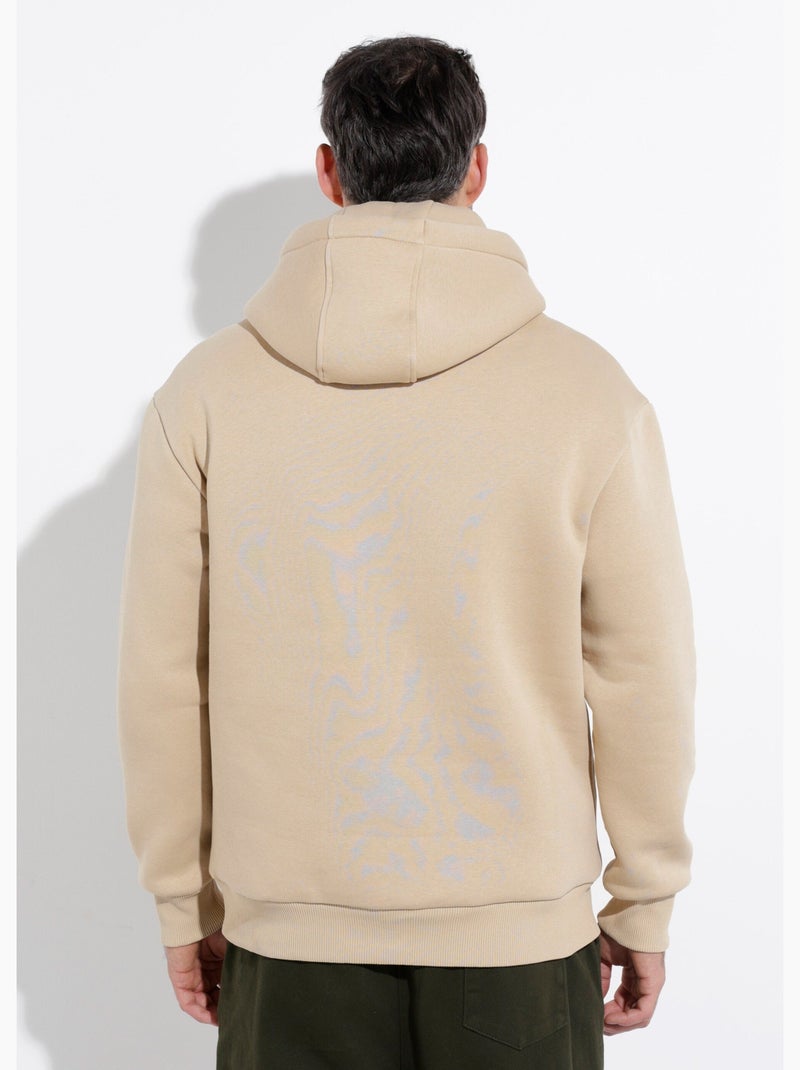 Sweat molleton à capuche poche kangourou - AFIBEL Beige - Kiabi