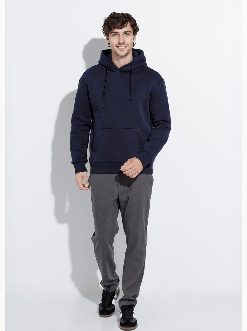 Sweat molleton à capuche poche kangourou - AFIBEL Bleu marine - Kiabi
