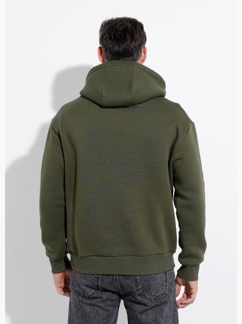 Sweat molleton à capuche poche kangourou - AFIBEL Kaki - Kiabi