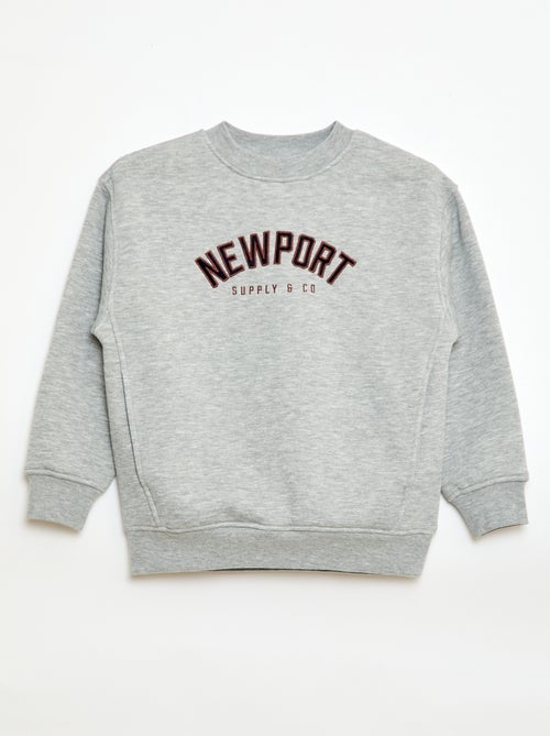 Sweat molleton avec imprimé velours - Kiabi