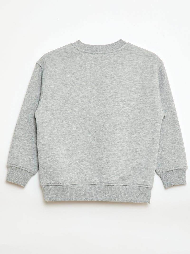 Sweat molleton avec imprimé velours Gris - Kiabi