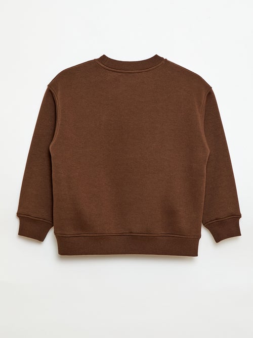 Sweat molleton avec imprimé velours - Kiabi