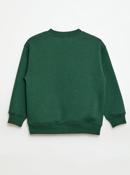 Sweat molleton avec imprimé velours - Kiabi