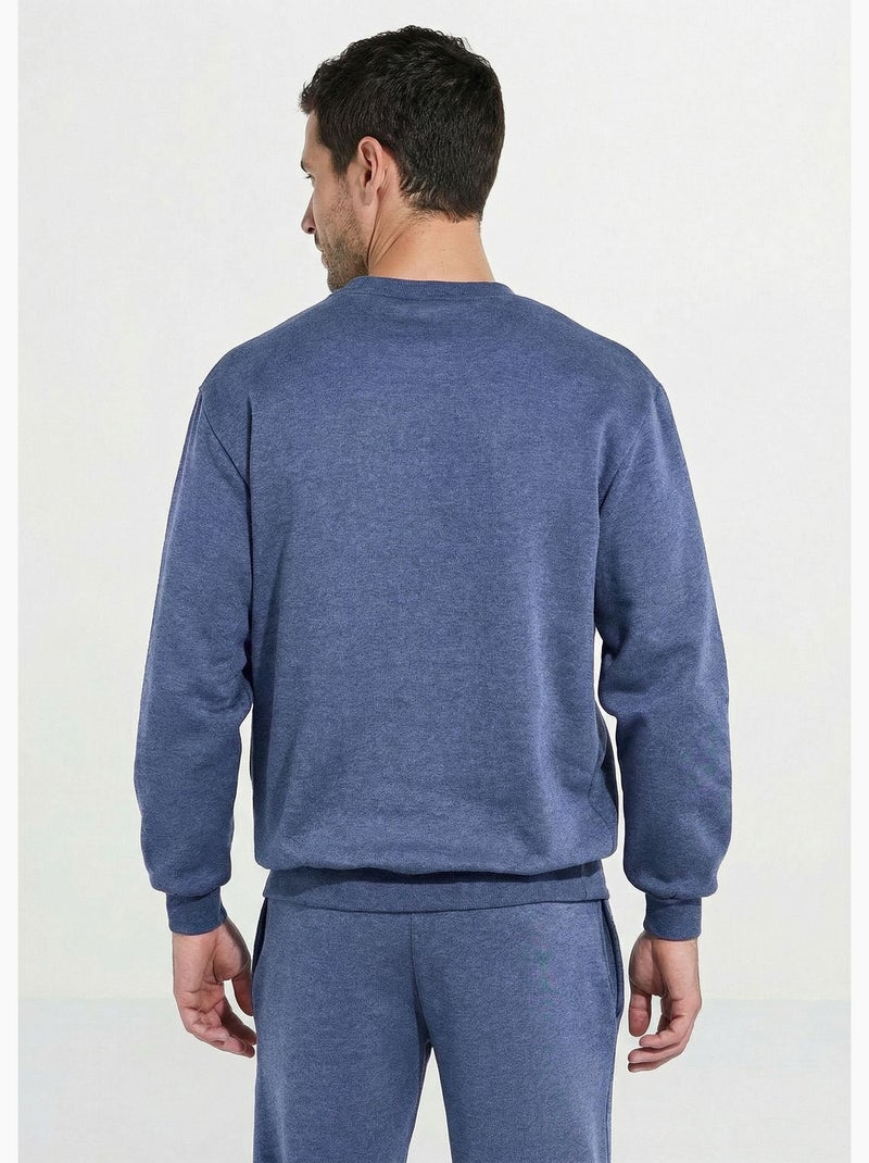 Sweat molleton col rond - Afibel Bleu gris - Kiabi