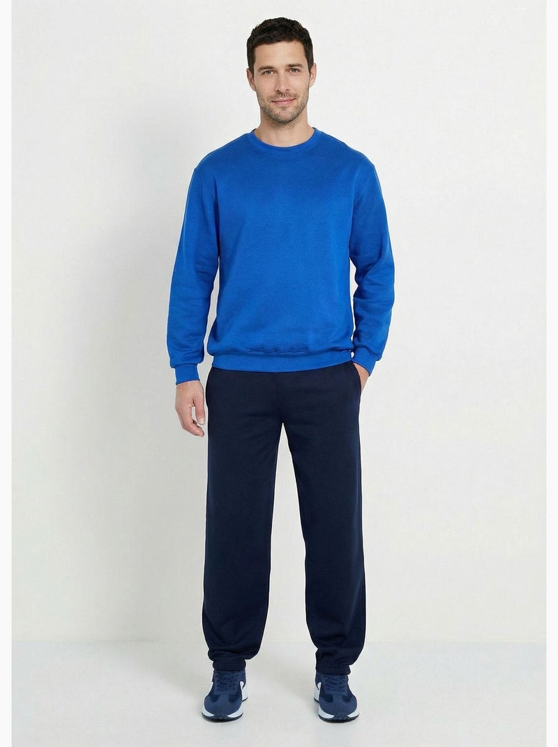 Sweat molleton col rond - Afibel Indigo - Kiabi