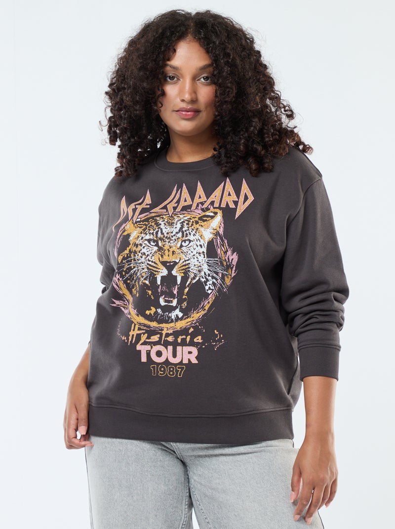 Sweat molleton imprimé 'Def Leppard' Noir - Kiabi
