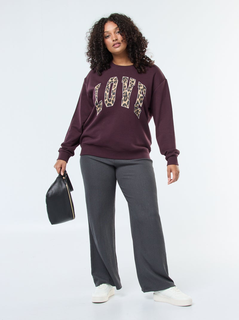 Pull Moulant Jessica London - Imprimé Floral Marron/bleu - Taille L - 95% Polyester, 5% Spandex - Occasion Très Bon état