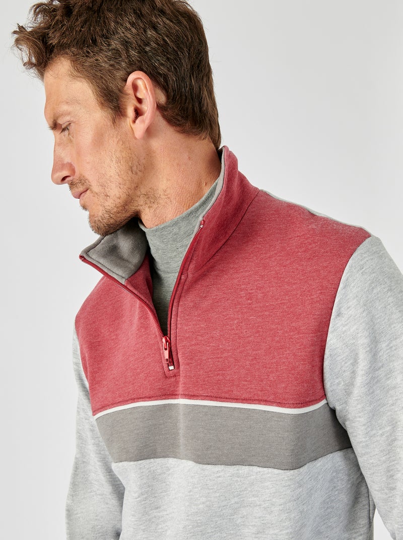 Sweat molleton intérieur gratté - Damart Rouge - Kiabi