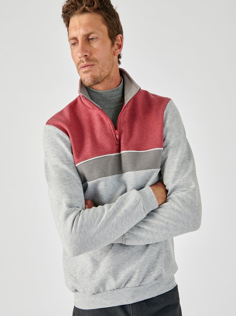 Sweat molleton intérieur gratté - Damart Rouge - Kiabi
