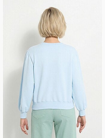 Sweat molleton pur coton brodé ajouré - Afibel