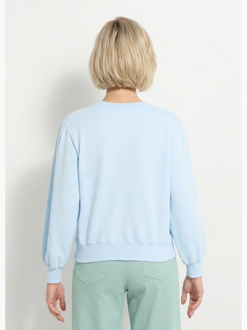 Sweat molleton pur coton brodé ajouré - Afibel - Kiabi