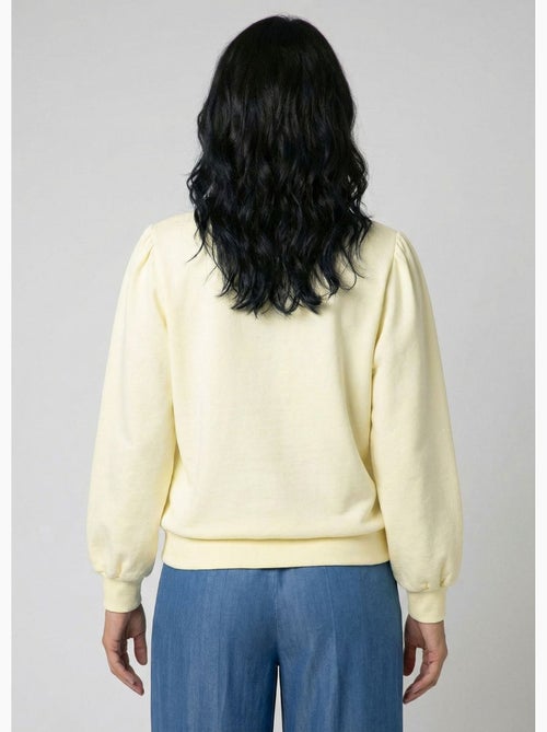 Sweat molleton pur coton brodé ajouré - Afibel - Kiabi