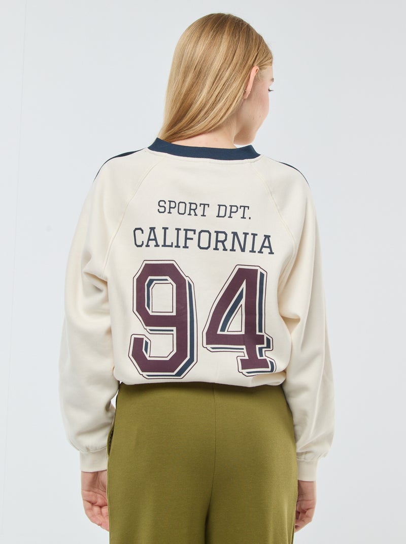 Sweat molleton sportswear Blanc - Kiabi