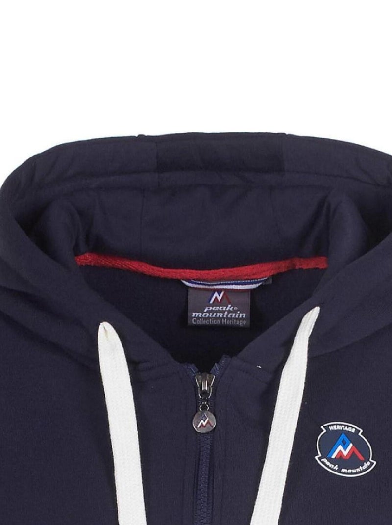 Sweat molleton zippé à capuche   APILOT - PEAK MOUNTAIN Bleu marine - Kiabi