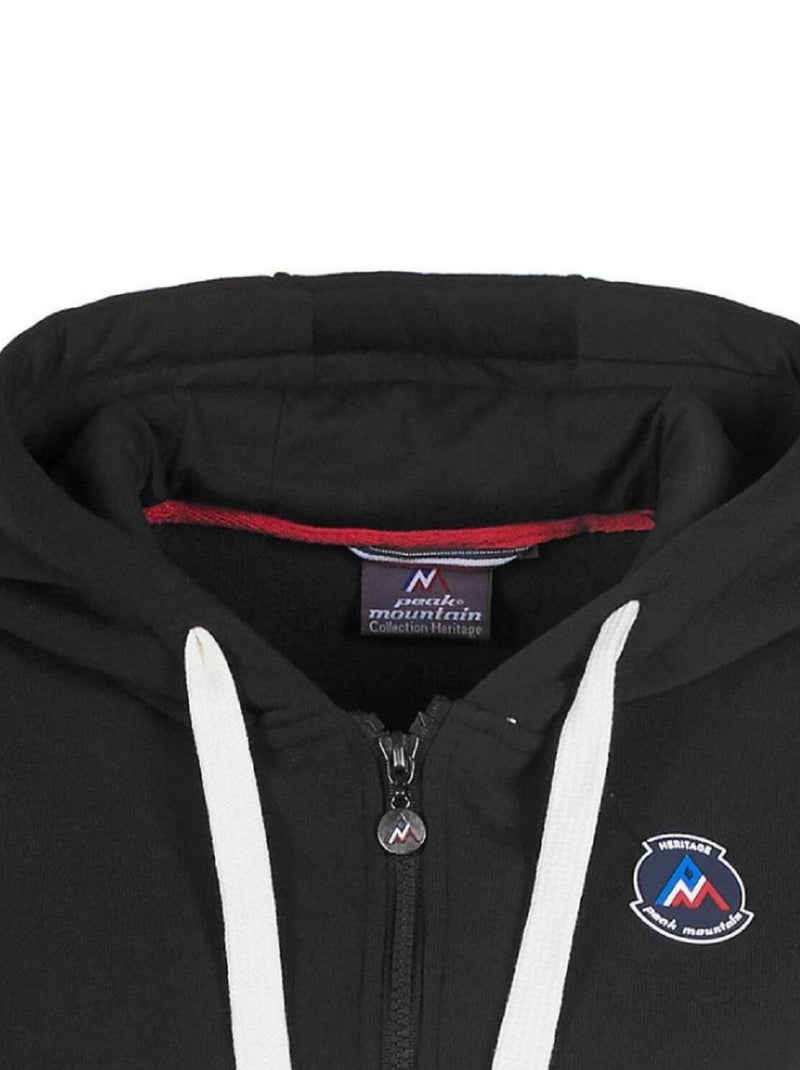 Sweat molleton zippé à capuche   APILOT - PEAK MOUNTAIN Noir Noir - Kiabi
