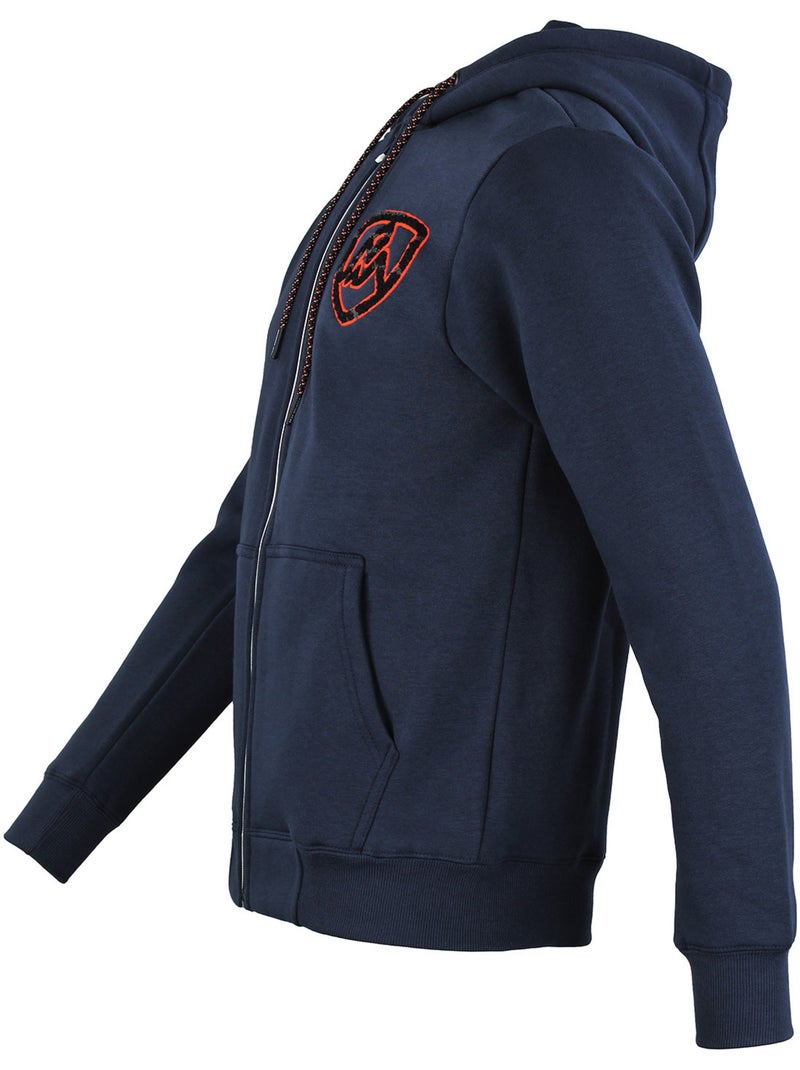 SWEAT MOLLETON ZIPPE A CAPUCHE CAWANE HOMME - PEAK MOUNTAIN Bleu marine - Kiabi