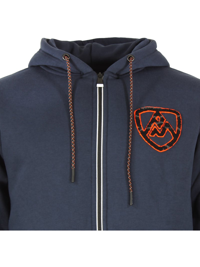 SWEAT MOLLETON ZIPPE A CAPUCHE CAWANE HOMME - PEAK MOUNTAIN Bleu marine - Kiabi