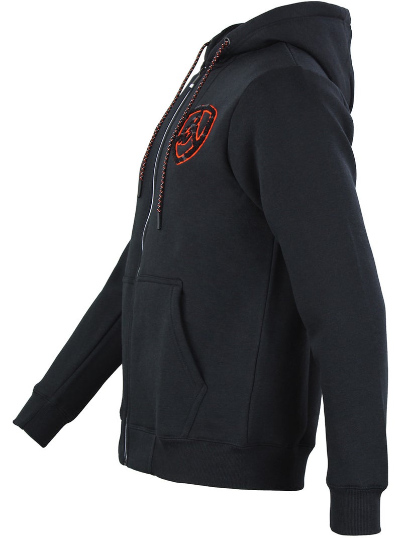 SWEAT MOLLETON ZIPPE A CAPUCHE CAWANE HOMME - PEAK MOUNTAIN Noir - Kiabi