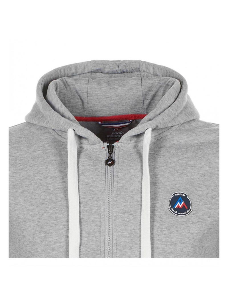 Sweat molleton zippé à capuche   COPILOT - PEAK MOUNTAIN Gris - Kiabi