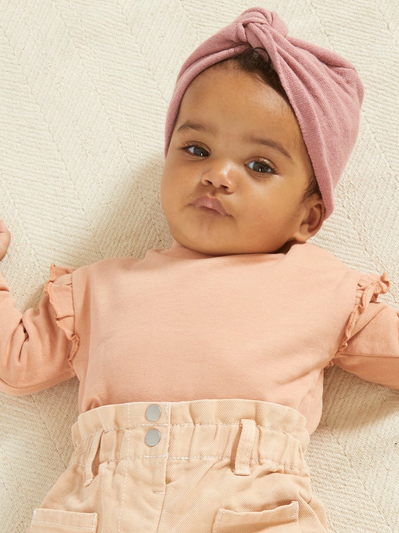 Sweat molletonné à col rond Beige orangé - Kiabi