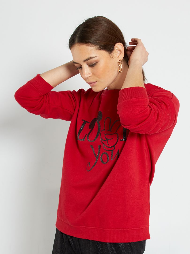 Sweat 'Disney' - rouge - Kiabi - 15.00€