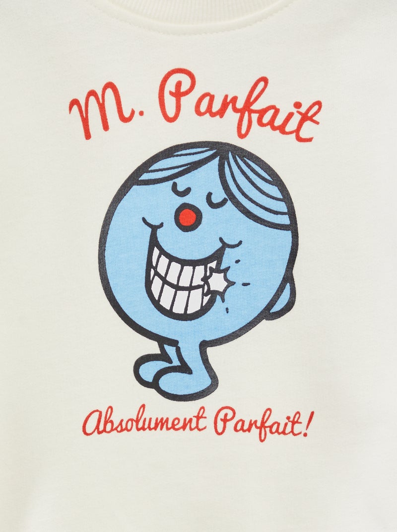 Sweat 'Monsieur Monsieur' 'Monsieur Parfait' Blanc - Kiabi