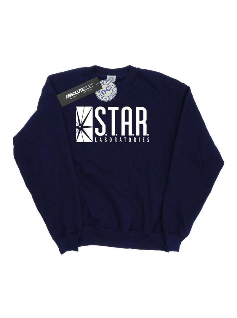 Sweat motif flash star labs - dc comics Bleu marine - Kiabi