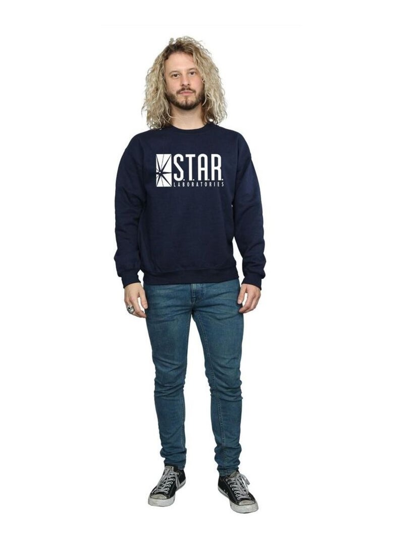 Sweat motif flash star labs - dc comics Bleu marine - Kiabi