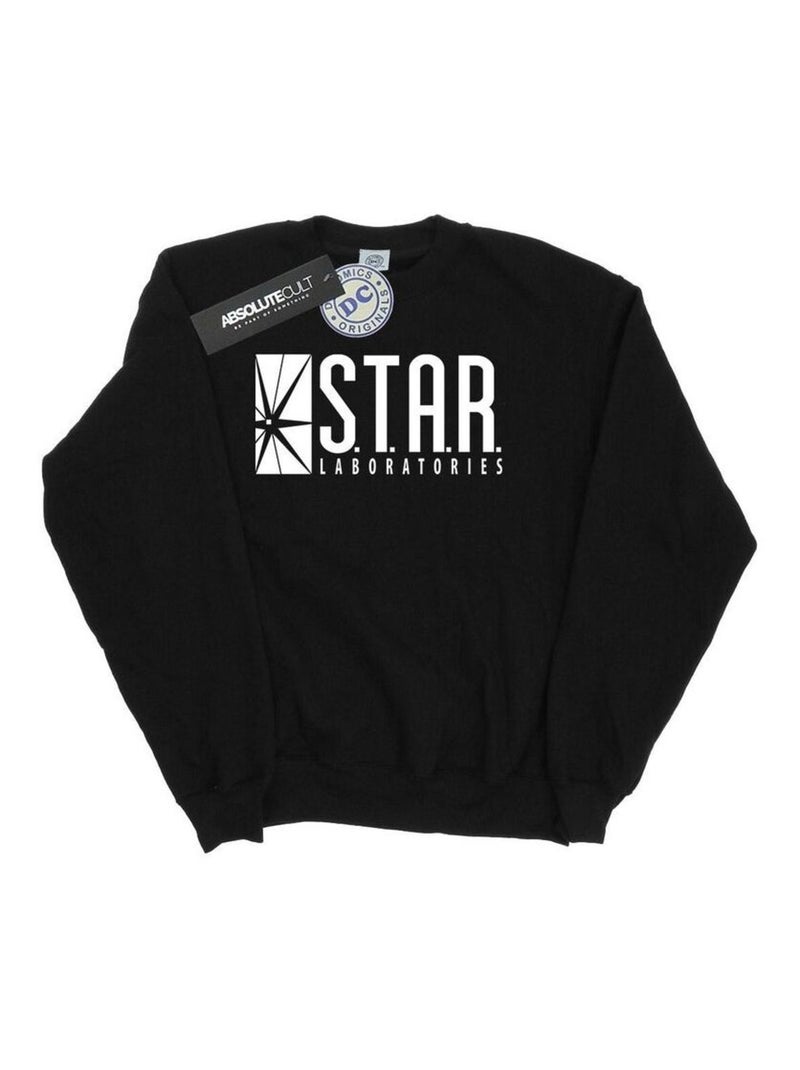 Sweat motif flash star labs - dc comics Noir - Kiabi