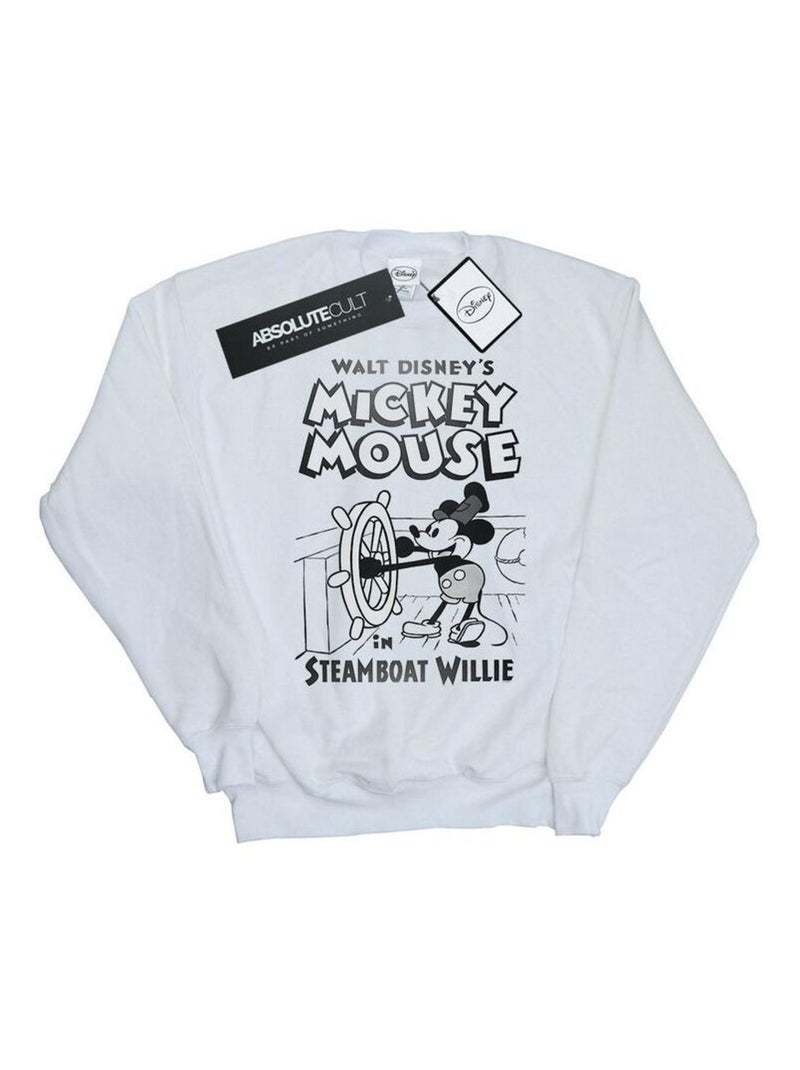 Sweat motif mickey mouse et steamboat willie - disney Blanc - Kiabi