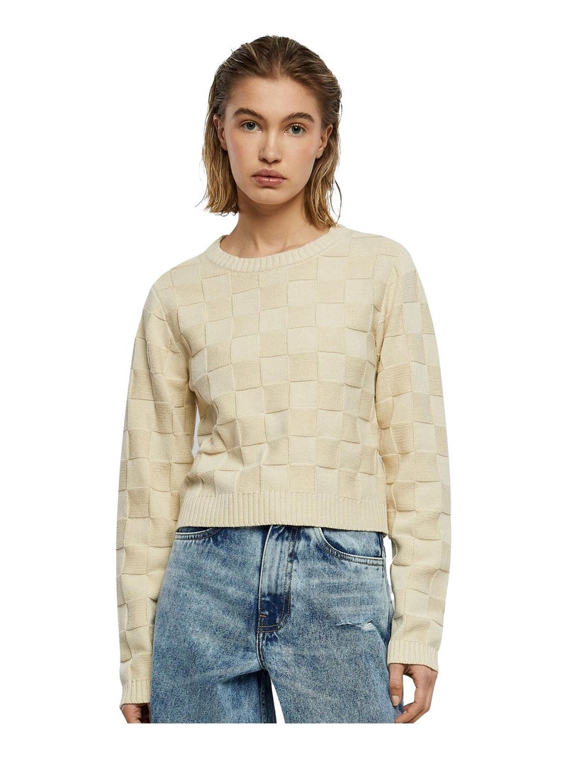 Sweat motif/style à carreaux - urban classics Beige sable - Kiabi