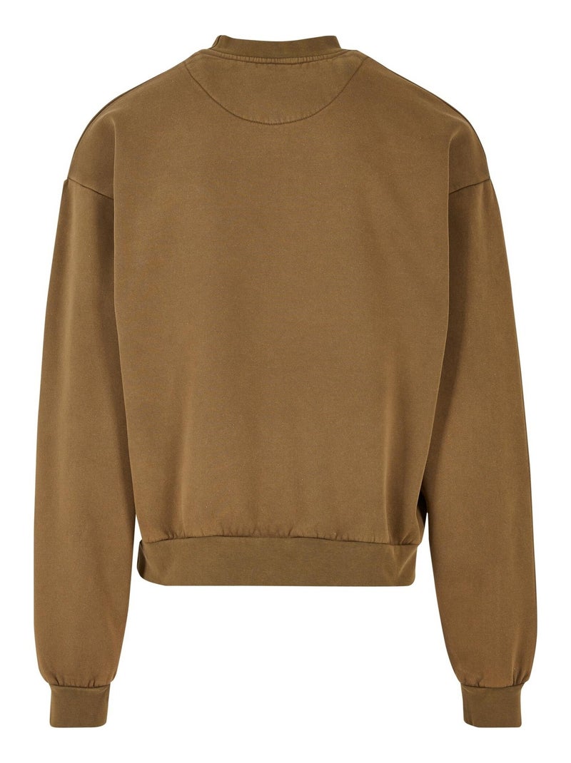 Sweat motif/style délavé à l'acide - urban classics Vert olive - Kiabi